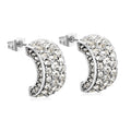 Crystal Pavé Crescent Hoop Earrings