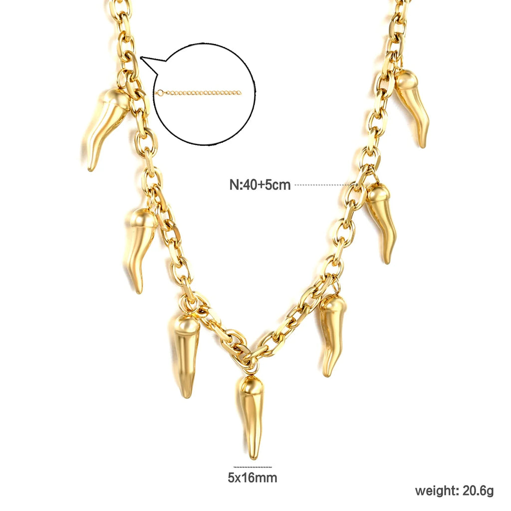 Chilli Pepper Charm Cable Chain Necklace