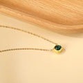 Emerald Cube Solitaire Necklace