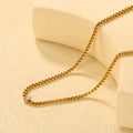 Crystal Bezel Box Chain Necklace