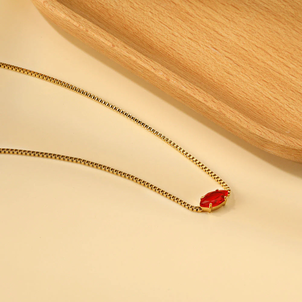Marquise Crystal Solitaire Necklace