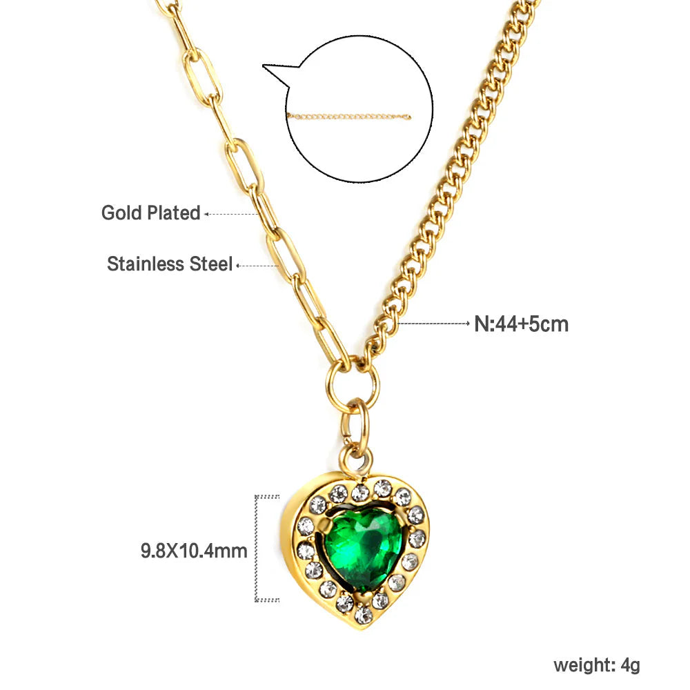 Emerald Royale Heart Necklace