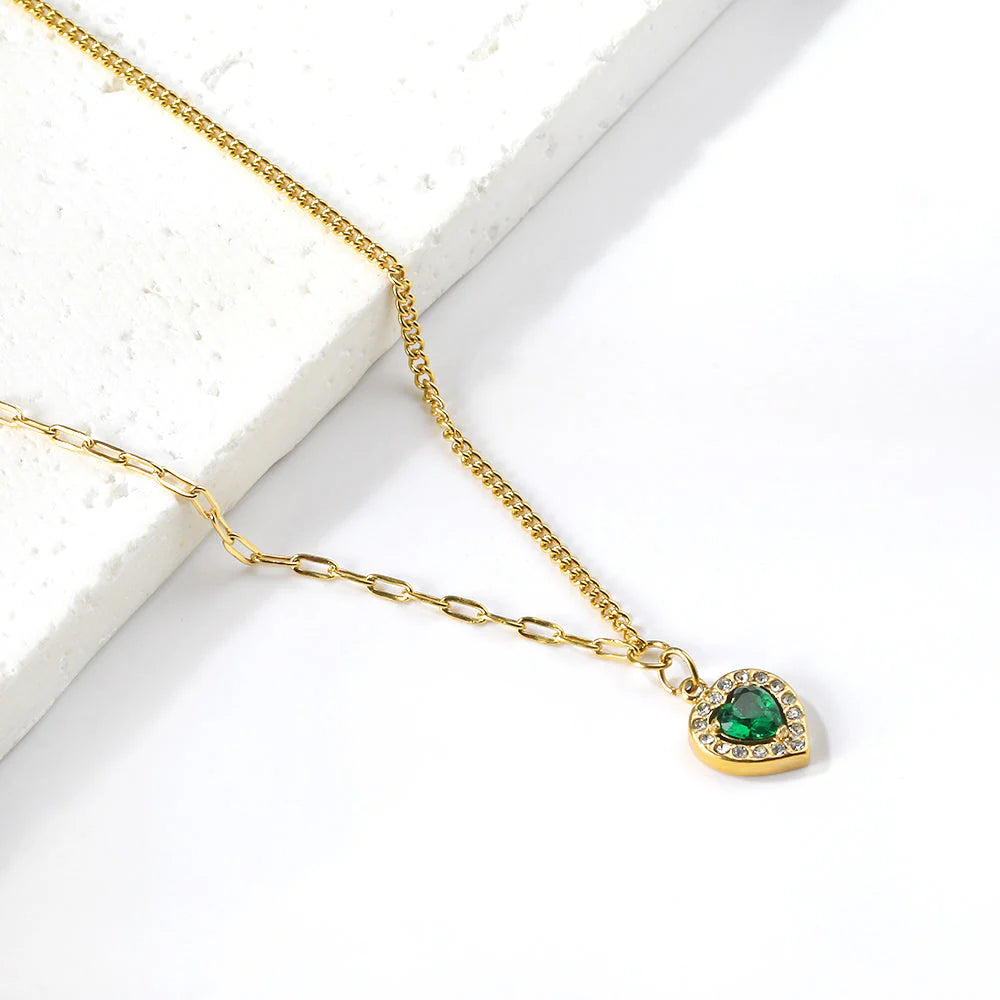 Emerald Royale Heart Necklace