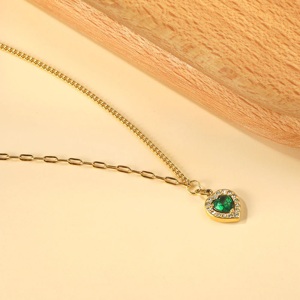 Emerald Royale Heart Necklace