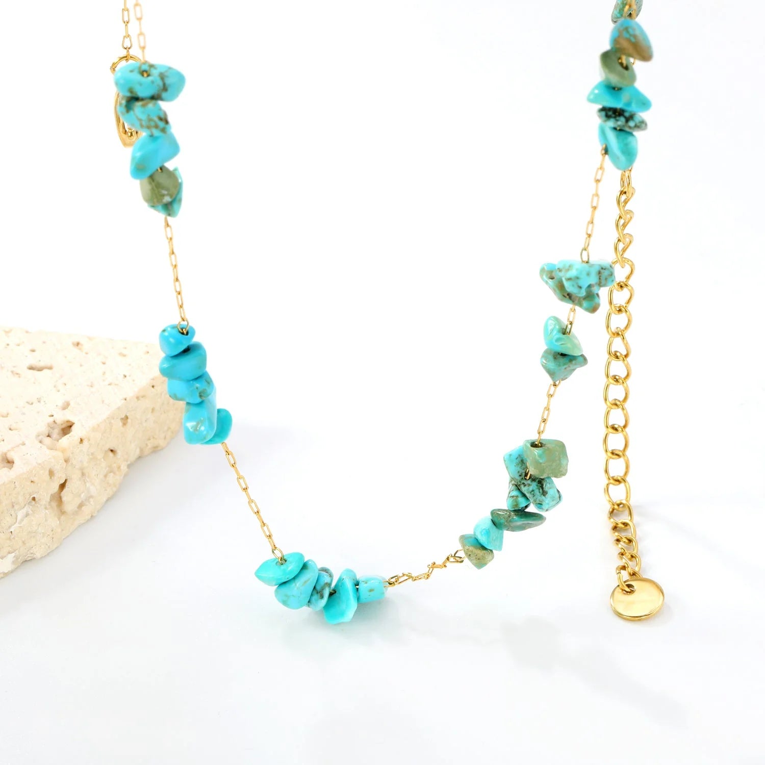 Natural Stone Chip Station Necklace