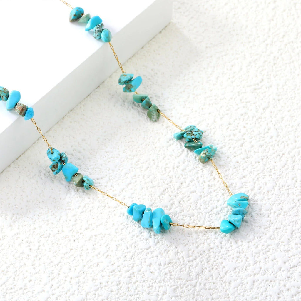 Natural Stone Chip Station Necklace