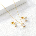 Baguette Crystal Gold Jewellery Set