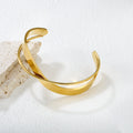 Crossover Twist Double Band Cuff Bangle
