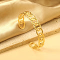 Interlocking Oval Link Cuff Bangle