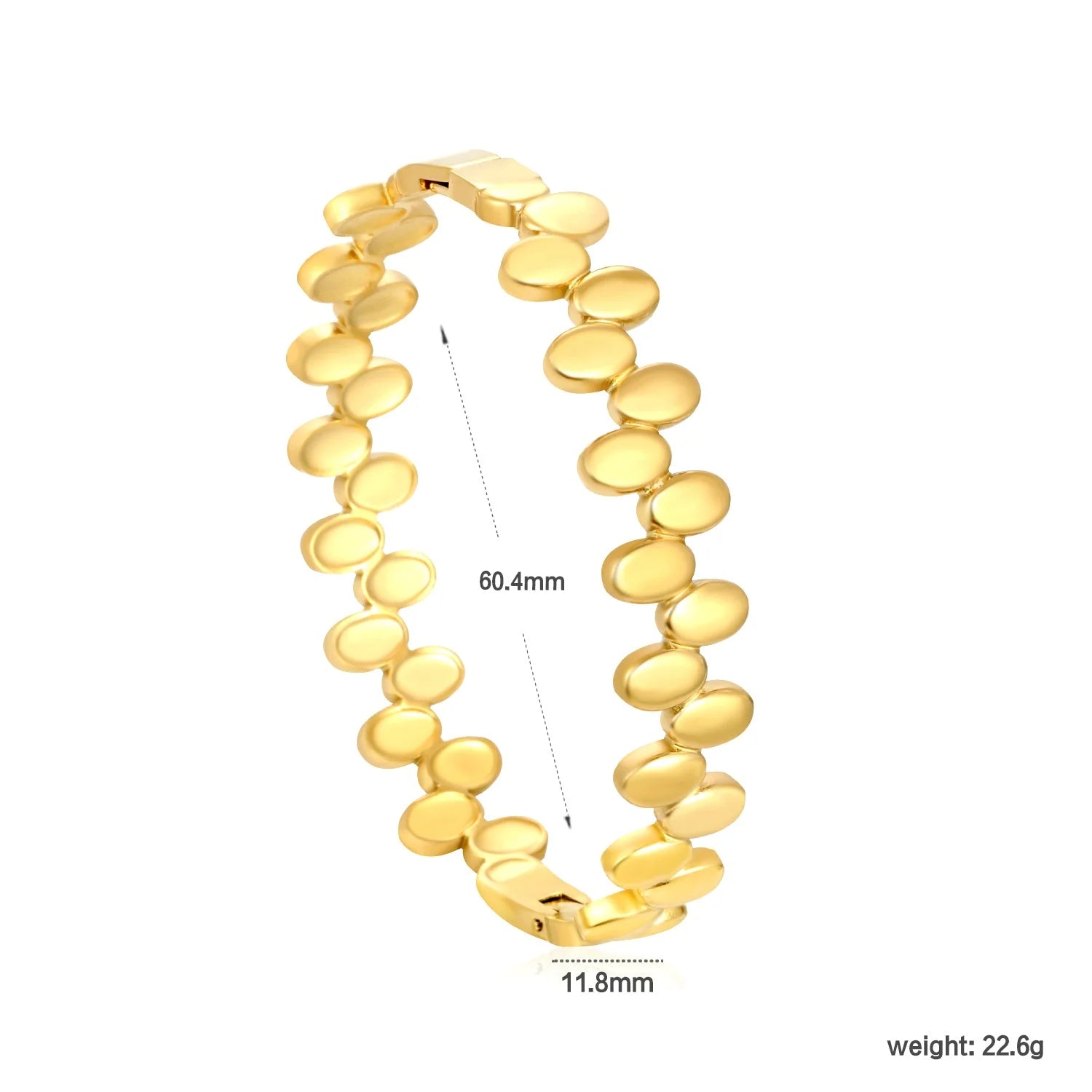 Double Row Oval Disc Link Bangle