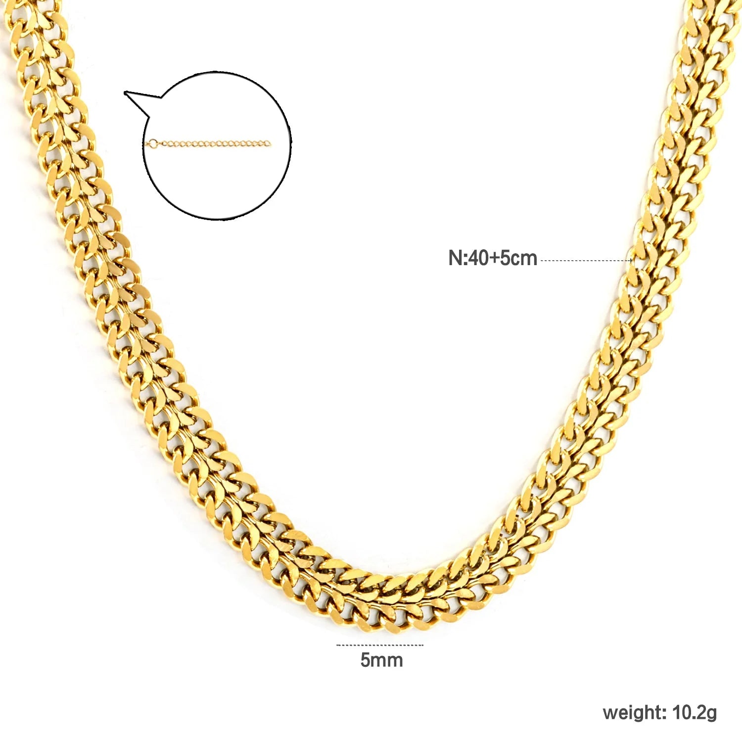 Luxe Double Curb Chain Necklace