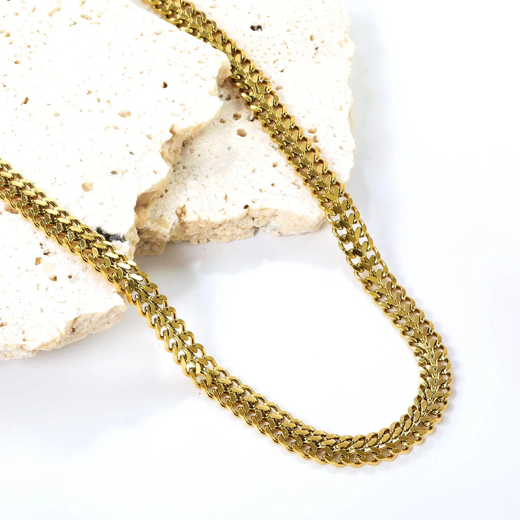 Luxe Double Curb Chain Necklace
