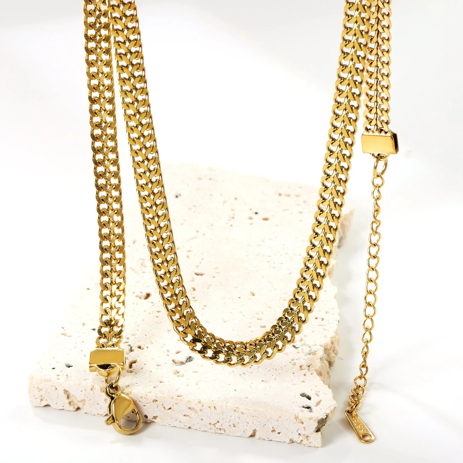 Luxe Double Curb Chain Necklace
