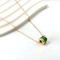 Emerald Barrel Pendant Necklace