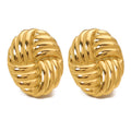 18K Gold Woven Knot Stud Earrings